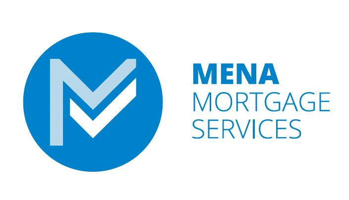 Blue M logo and the words MENA Mortgage Services on a white background.